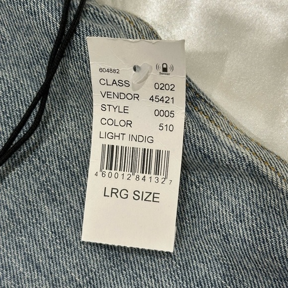 Fear Of God Essentials Denim Trucker Jean Jacket Light Indigo Blue Large Rare - Picture 14 of 16